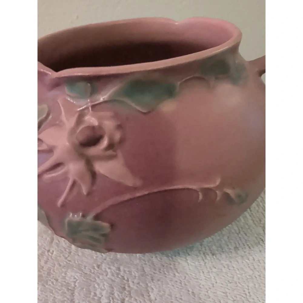 Vintage 1941 Roseville Pottery Tan/Orange Planter Vase Pot #399-4